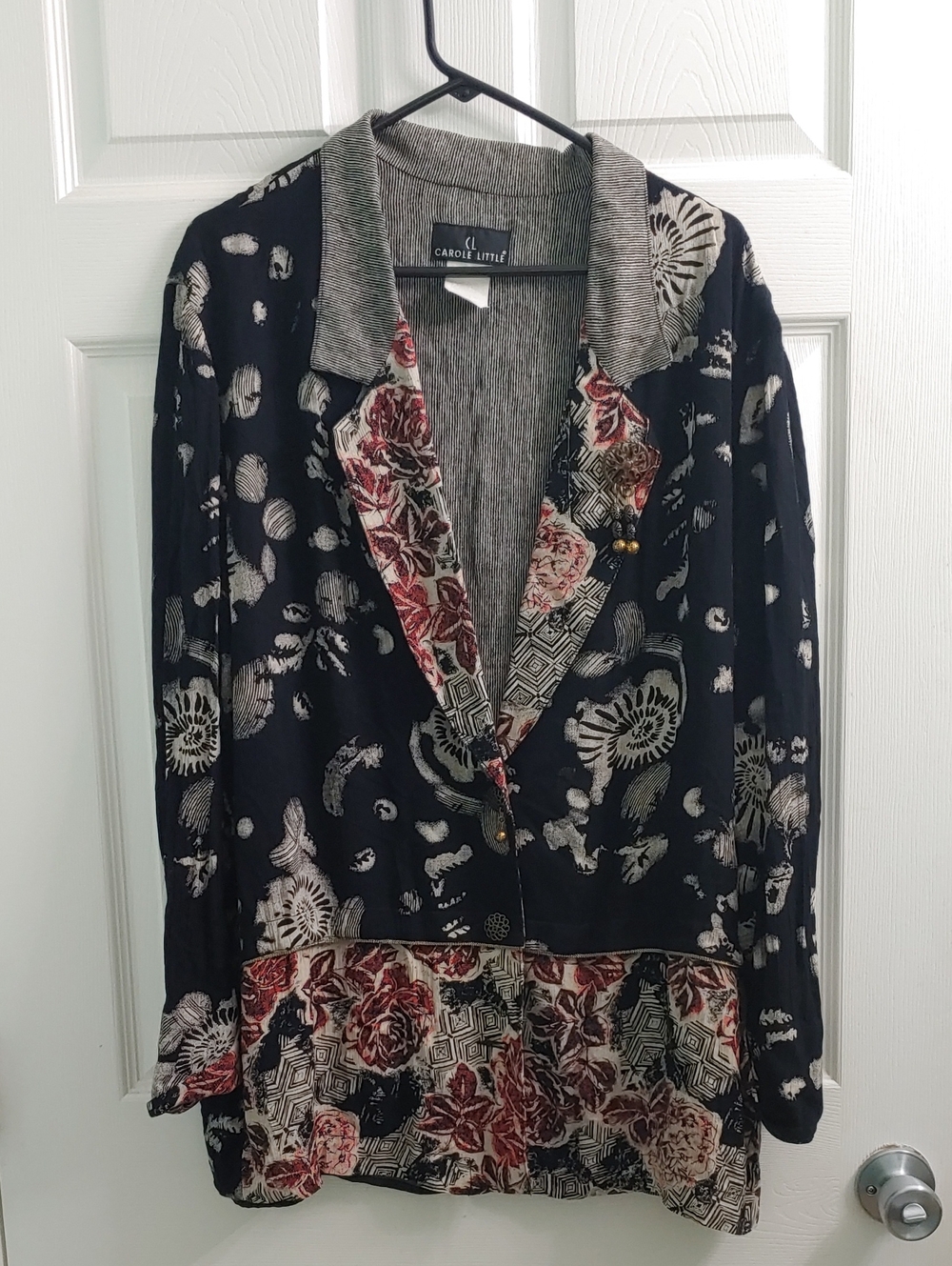 Vintage Carole Little Jacket Whimsigoth Floral Women's Size 12
